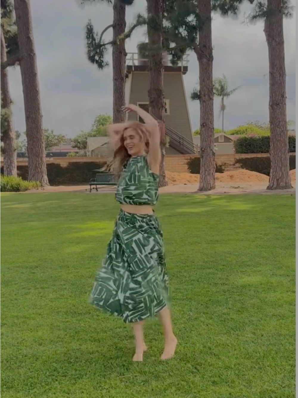 PHILOSOPHY Republic Women's Green Printed Midi Skirt size SMALL